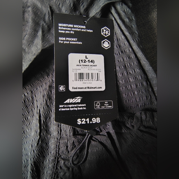 Avia Lightweight Zip Up Tennis Jacket - Picture 3 of 8